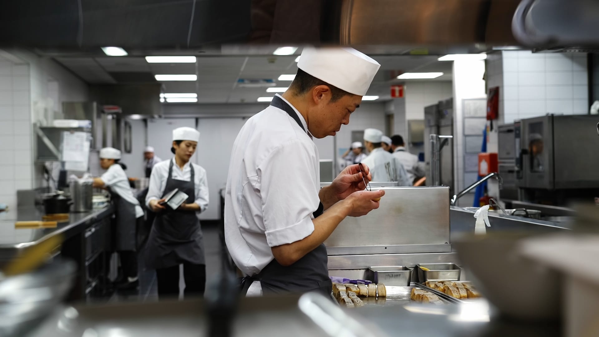 De keuken van het Okura-hotel eigen beeld