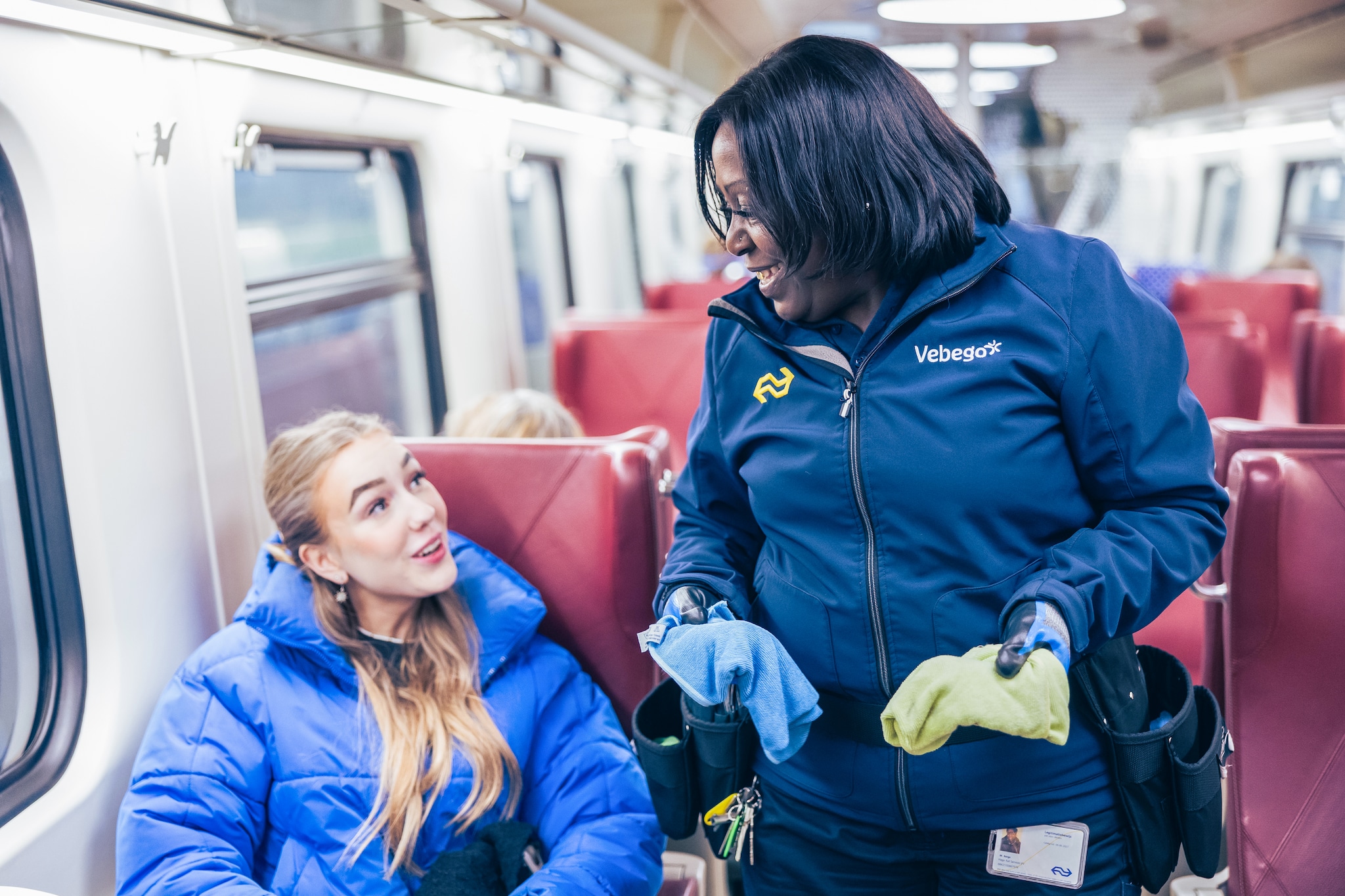 Schoonmaakconcern Vebego neemt in de spits de trein onderhanden en is zo zichtbaarder geworden. Foto: Vebego Schoonmaakconcern Vebego neemt in de spits de trein onderhanden en is zo zichtbaarder geworden. Foto: Vebego