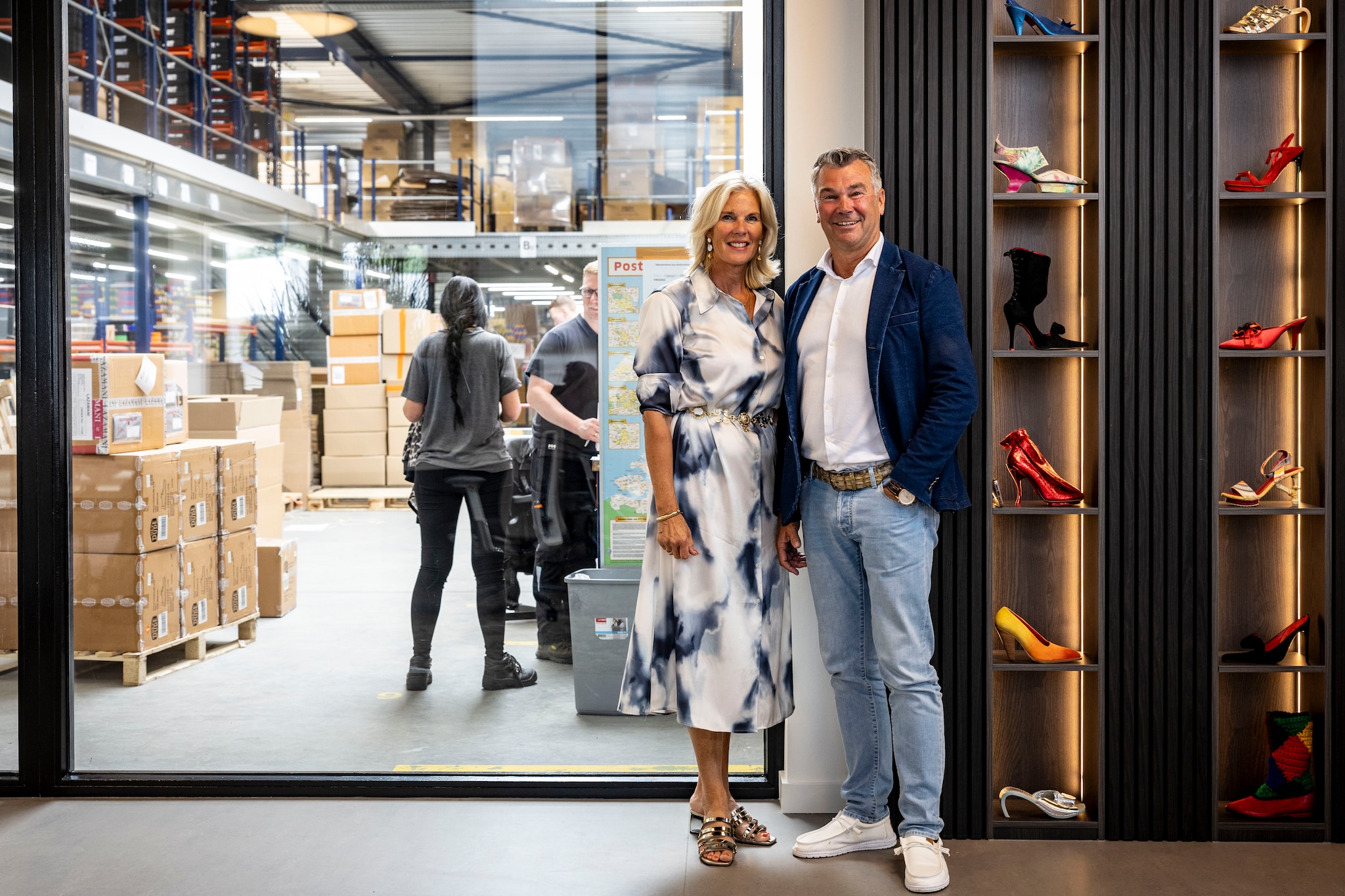 Hilko en Kristel Hooijer van de Hooijer Footwear Groep. „Als wij samen bij een fabrikant binnenkomen, schept dat meteen vertrouwen.” Robin Hilberink