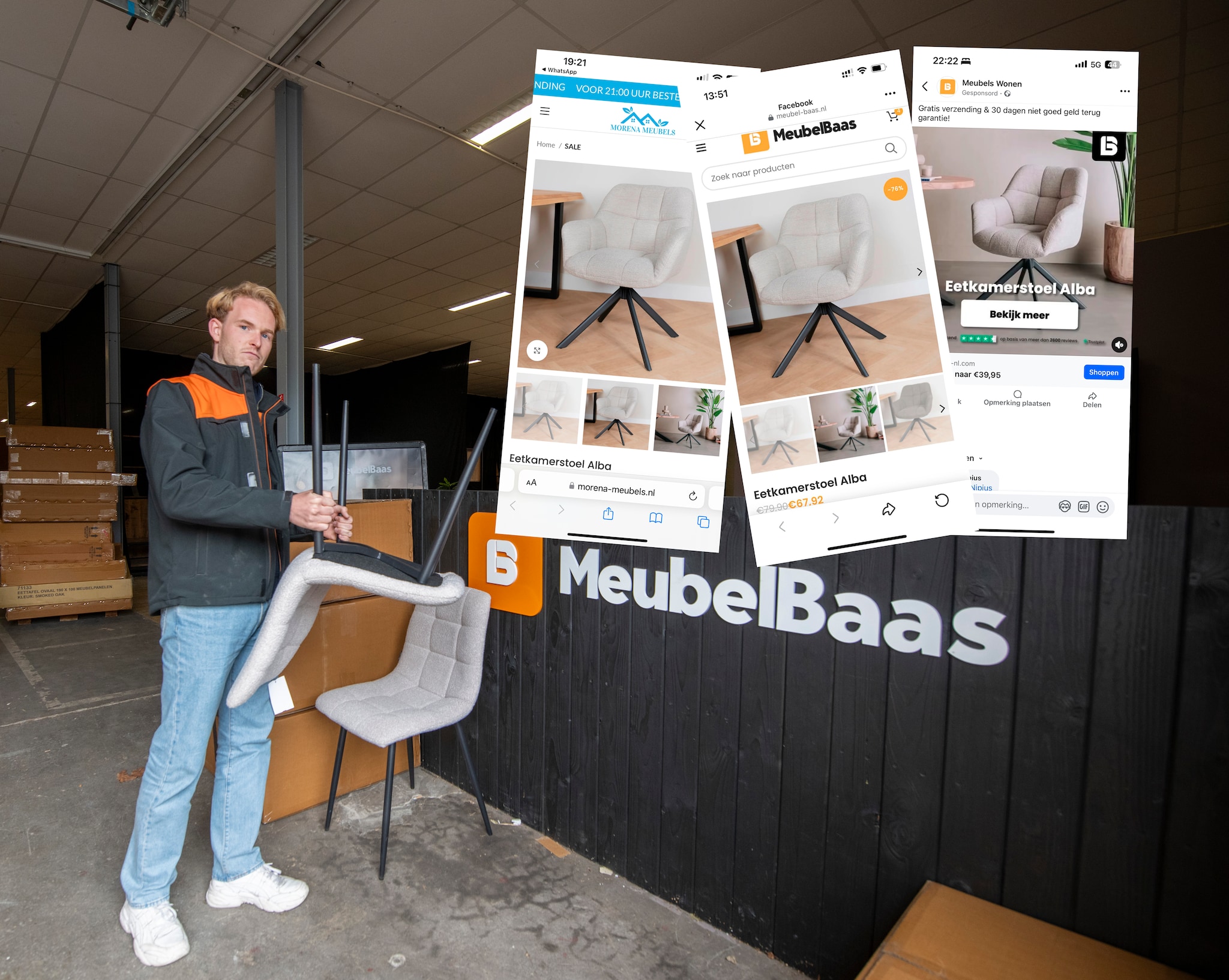 Alex Wolters van het Apeldoornse bedrijf MeubelBaas is helemaal klaar met digitale oplichters. Foto: Maarten Sprangh/fotobewerking de Stentor Maarten Sprangh/fotobewerking de Stentor