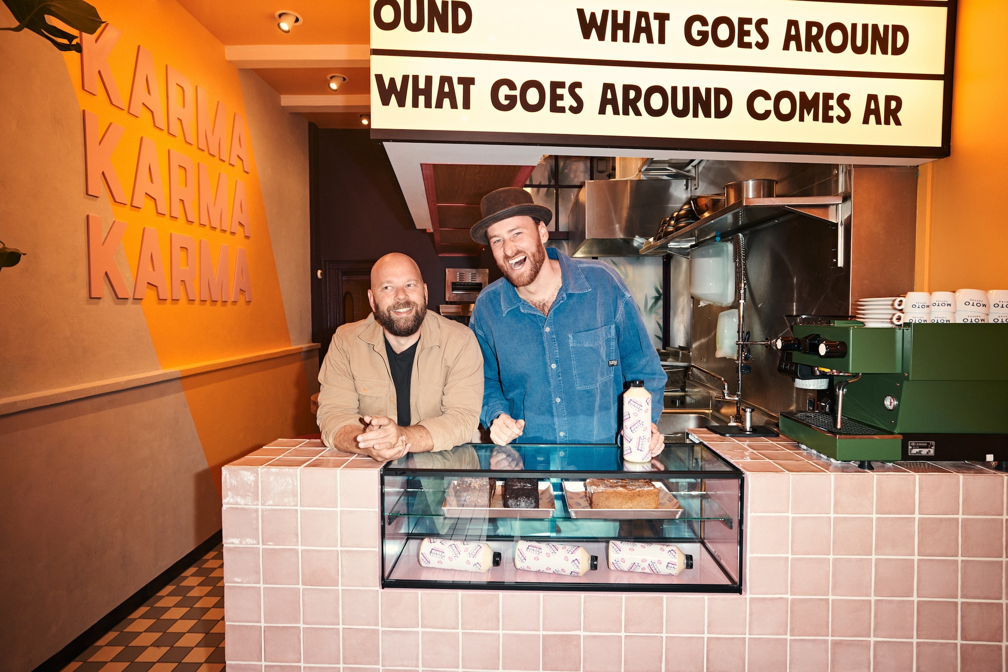 Karma Kebab in Amsterdam. Pascal Labrie en Ivo van der Pauw van Karma Kebab, hier in Amsterdam.