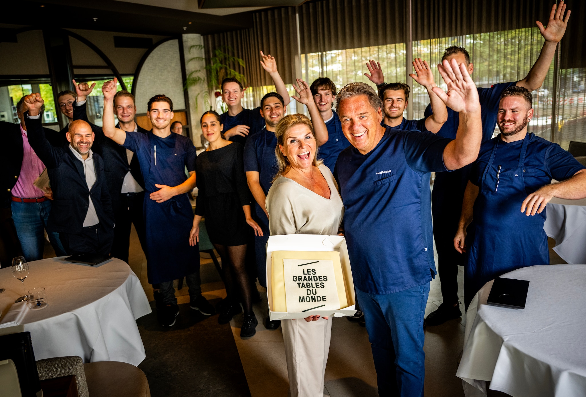 Fred en Mirjam Mustert van restaurant Fred. Ze zijn toegelaten tot de Les grandes tables du Monde. Ze krijgen een groot schild op de deur. Fred en Mirjam Mustert van restaurant Fred. Ze zijn toegelaten tot de Les grandes tables du Monde. Ze krijgen een groot schild op de deur. Foto: AD/Frank de Roo.