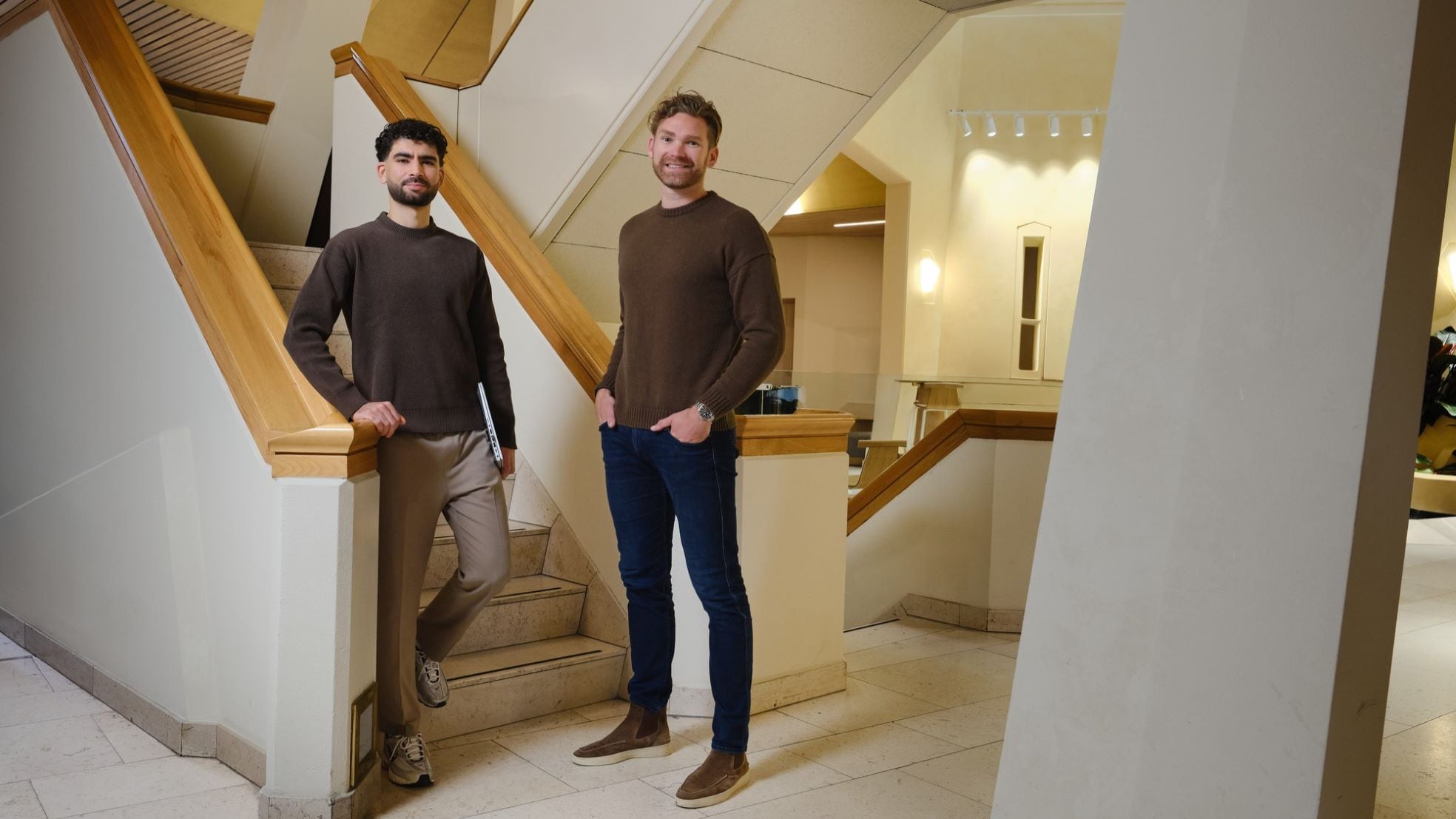 Kenneth Leenders (rechts) en Hamza Amer. Kenneth Leenders (rechts) en Hamza Amer. Foto: Martin Hogeboom