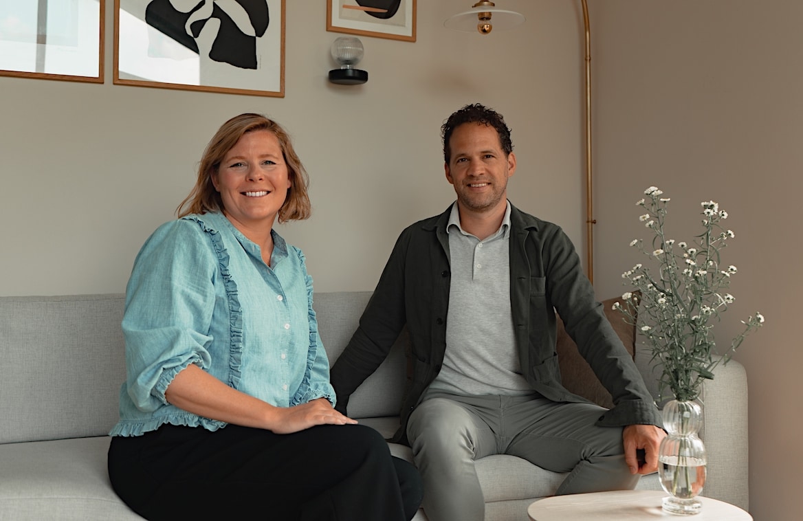Maartje Frederiks en Patrick Hurenkamp, founders van Ajen. Maartje Frederiks en Patrick Hurenkamp, founders van Ajen. Foto: Ajen