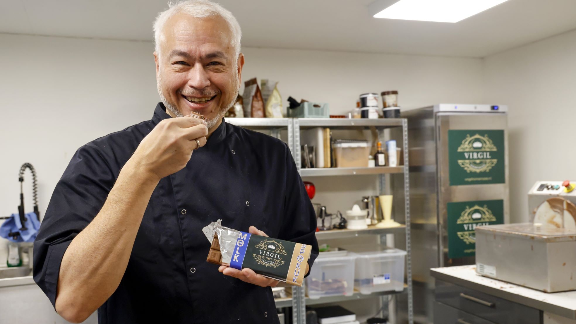 Virgil Smit heeft zijn eigen chocoladebedrijf. Virgil Smit heeft zijn eigen chocoladebedrijf. Foto: Ruud Voest.