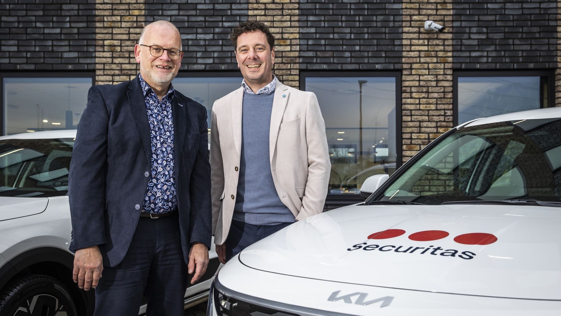 Han Lemkes (Securitas) en Lex Rutten (Kia). Han Lemkes (Securitas) en Lex Rutten (Kia). Foto: Inge Dingena-Mol