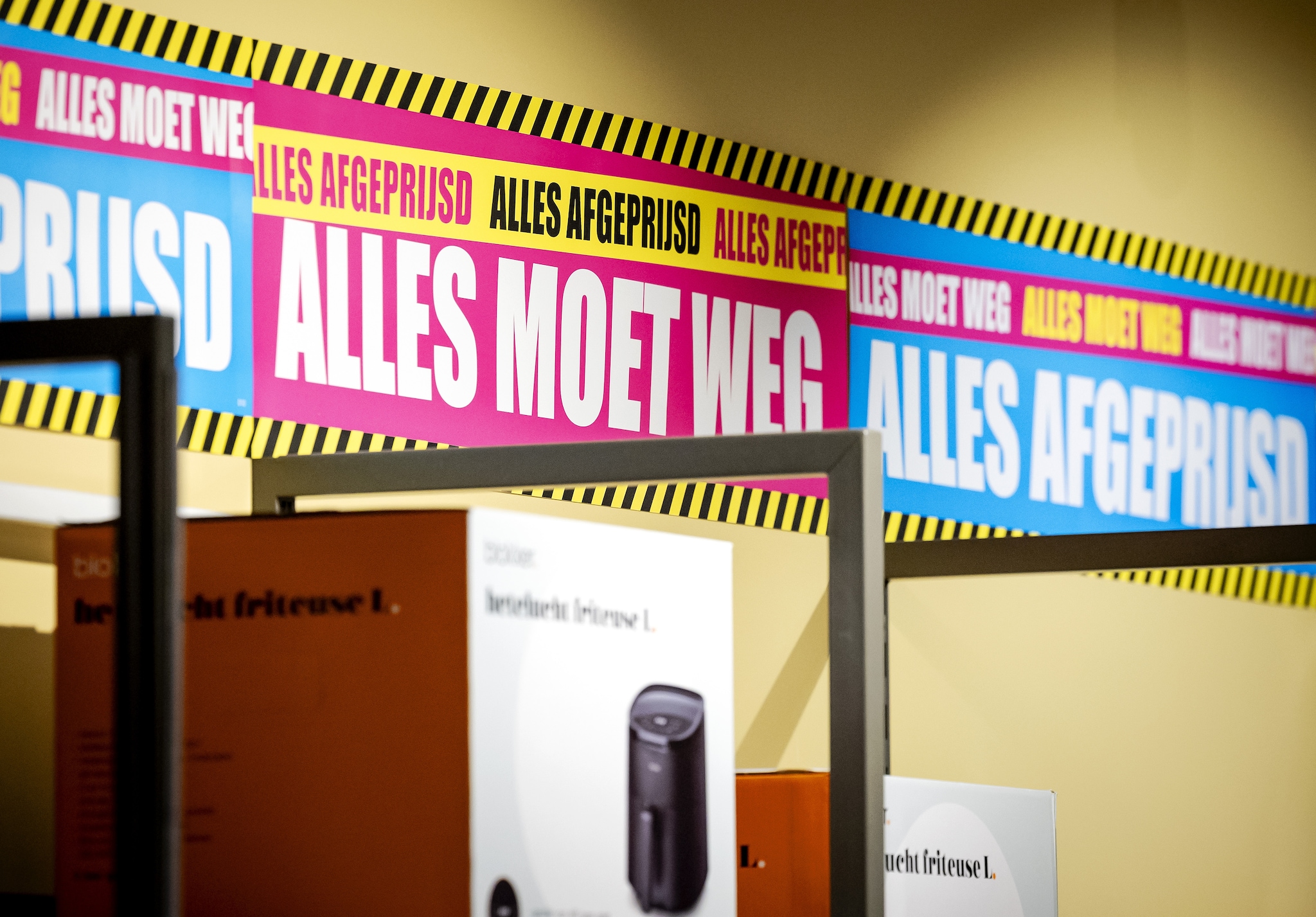 Interieur van een Blokker filiaal waar opheffingsuitverkoop is. Interieur van een Blokker filiaal waar opheffingsuitverkoop is. Foto: ANP