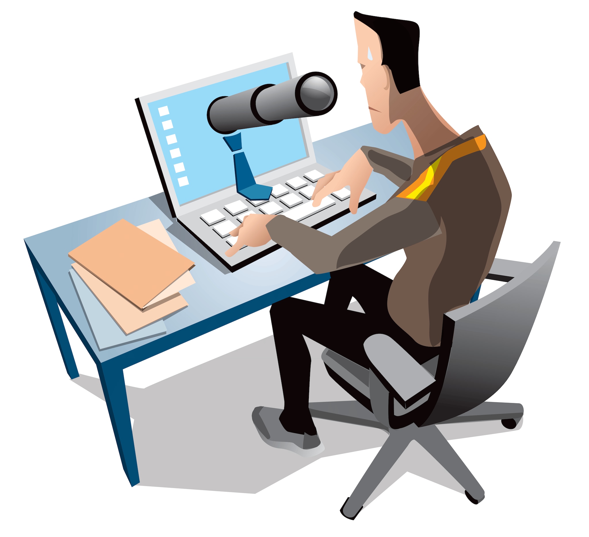 Bij een op de vijf werknemers monitort de baas met digitale software of ze aan het werk zijn. Bij een op de vijf werknemers monitort de baas met digitale software of ze aan het werk zijn. Foto: Mark Reijntjens