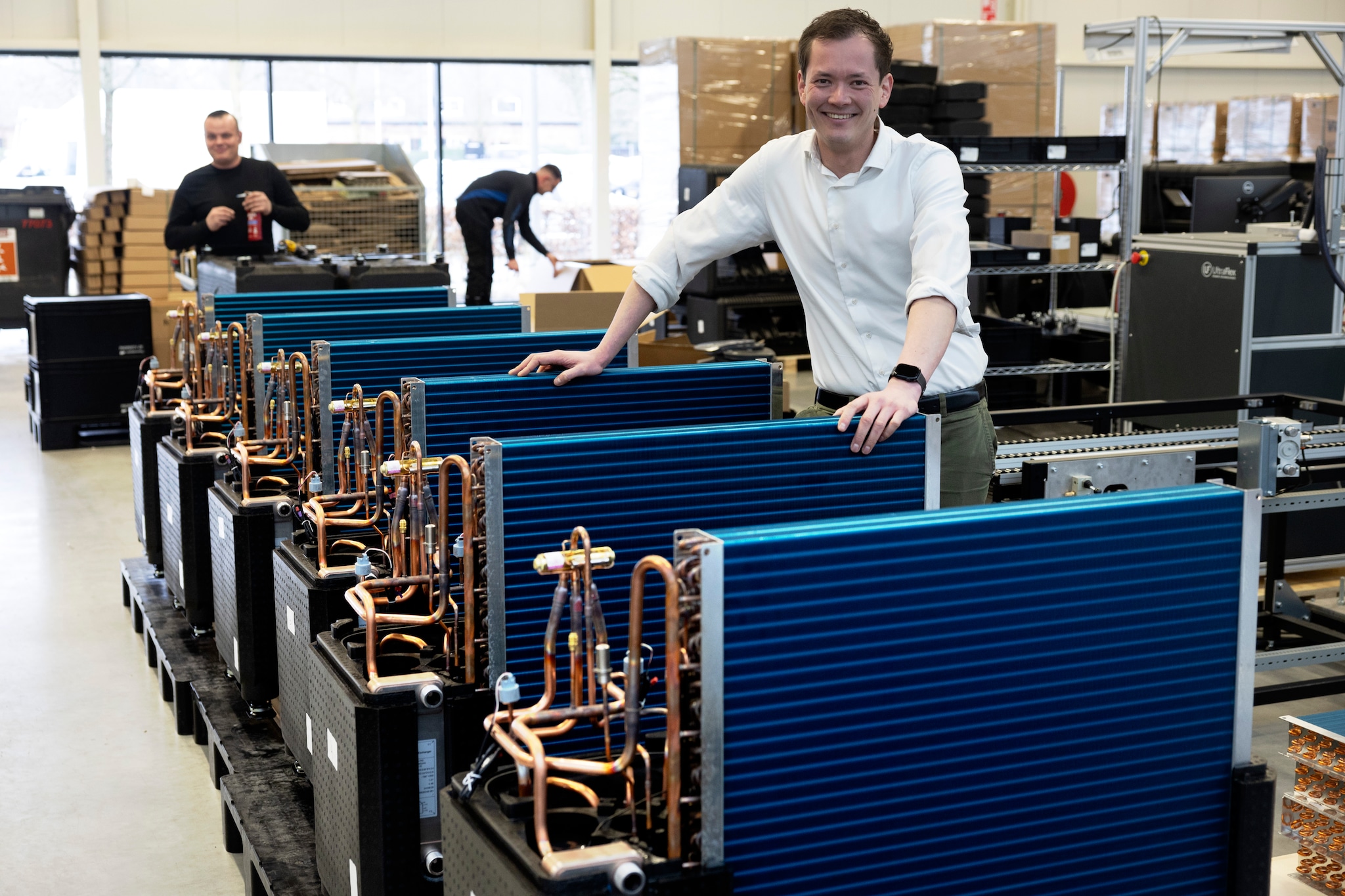 Martijn van de Ven in de productiehal. Martijn van de Ven in de productiehal. Foto: Kees Martens/DCI Media