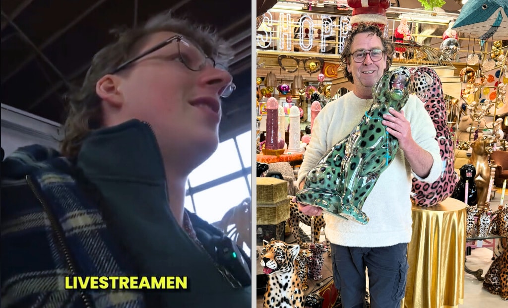 Livestreamer Serpent (links) en Jeroen Speksnijder (rechts) Livestreamer Serpent (links) en Jeroen Speksnijder (rechts) Foto: Dumpert en eigen beeld