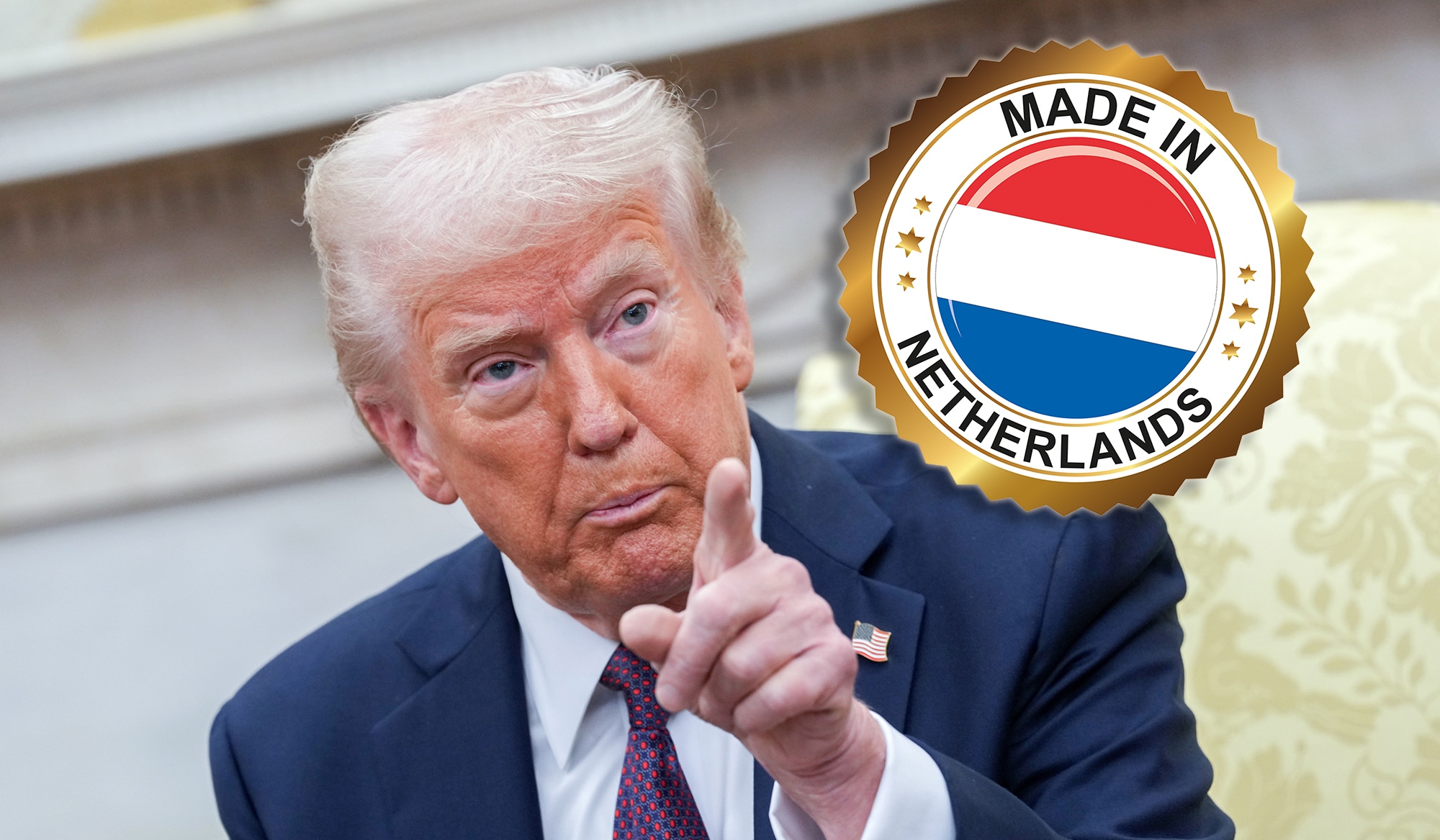Donald Trump heft importheffingen tegen Canada en Mexico. Foto: ANP, Shutterstock Donald Trump heft importheffingen tegen Canada. Foto: ANP, Shutterstock