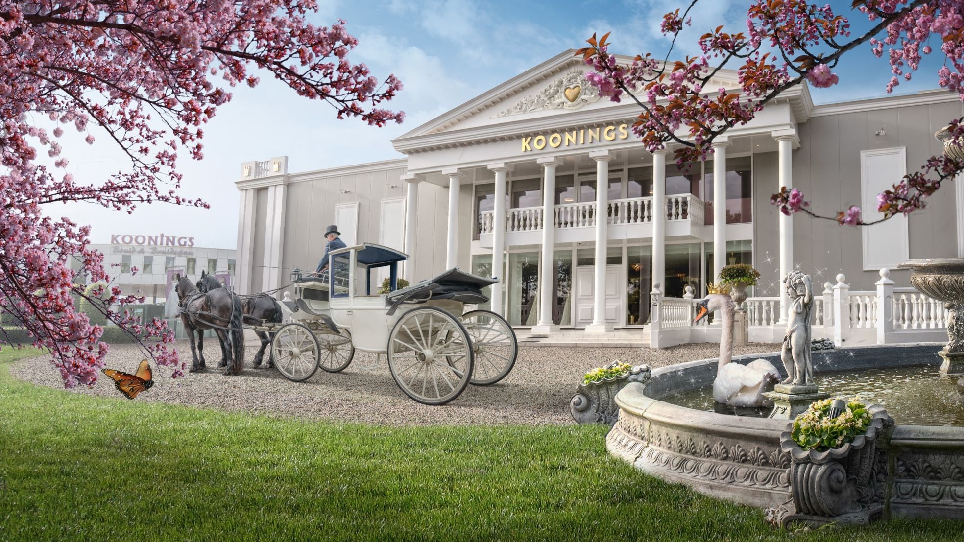 ‘The wedding palace’ in Deurne. ‘The wedding palace’ in Deurne. Foto: Koonings Bruidsmode