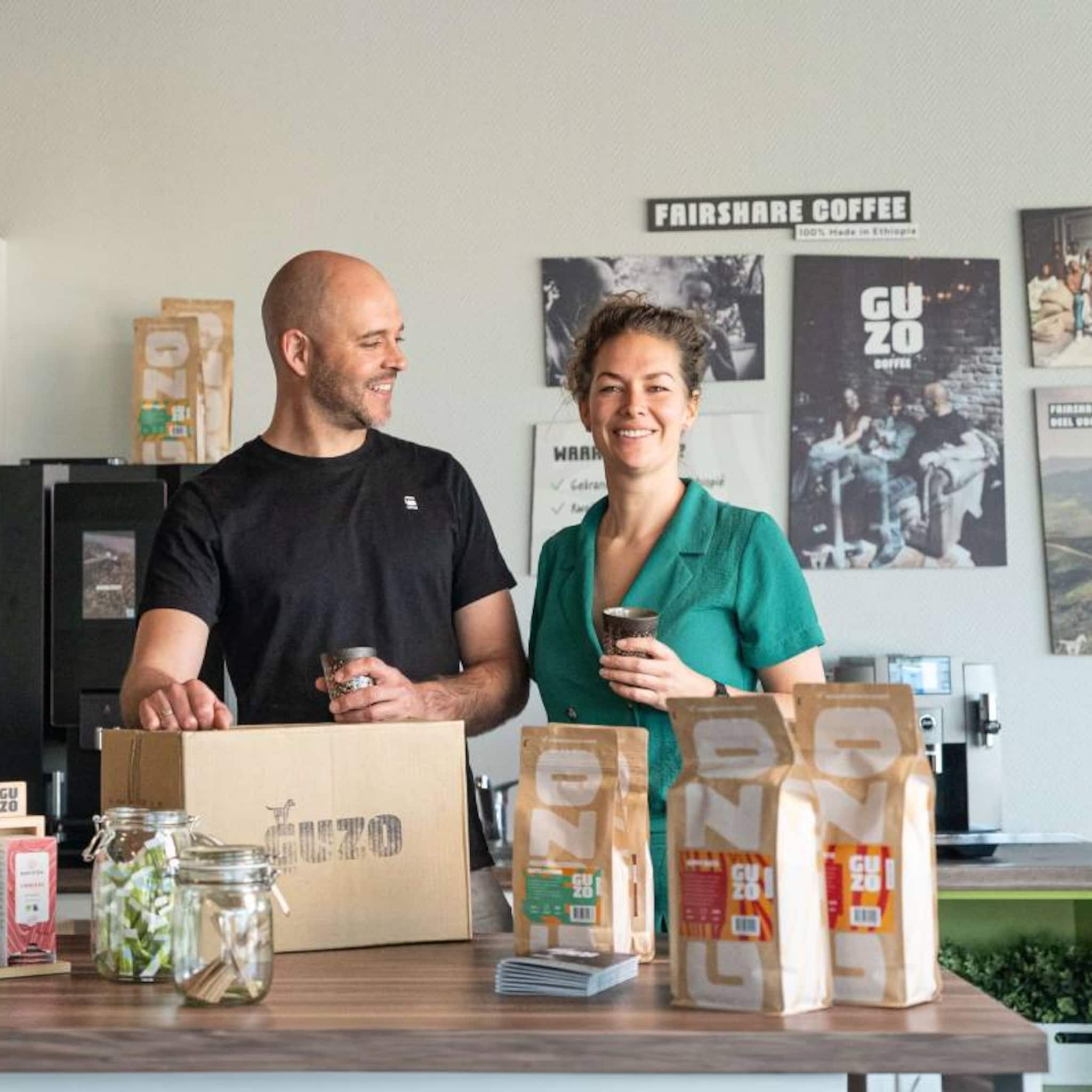 grenzeloos ondernemen ethiopie oeganda crown packaging guzo coffee gerard baukje van der wal
