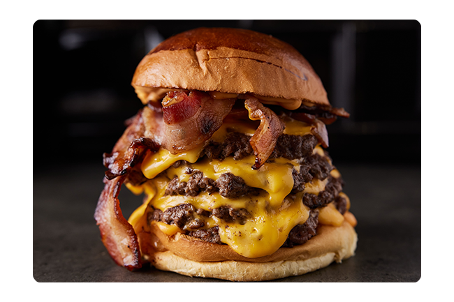 Een dikke Fat Phill’s Hamburger. Een dikke Fat Phill’s Hamburger. Foto: Fat Phill’s