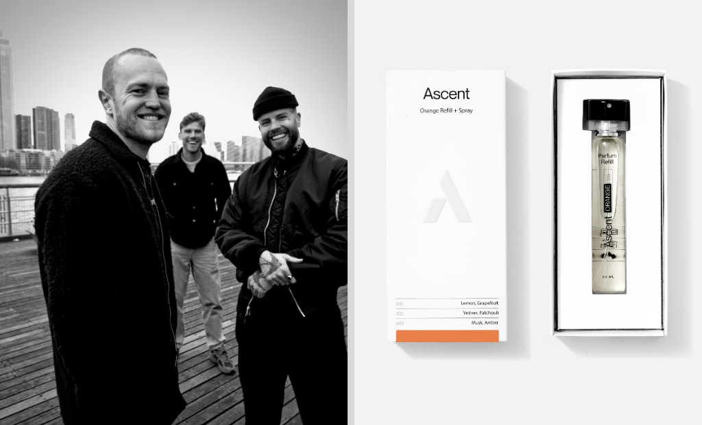 Ascent-oprichters met rechts de parfum Ascent-oprichters met rechts de parfum Foto: Ascent