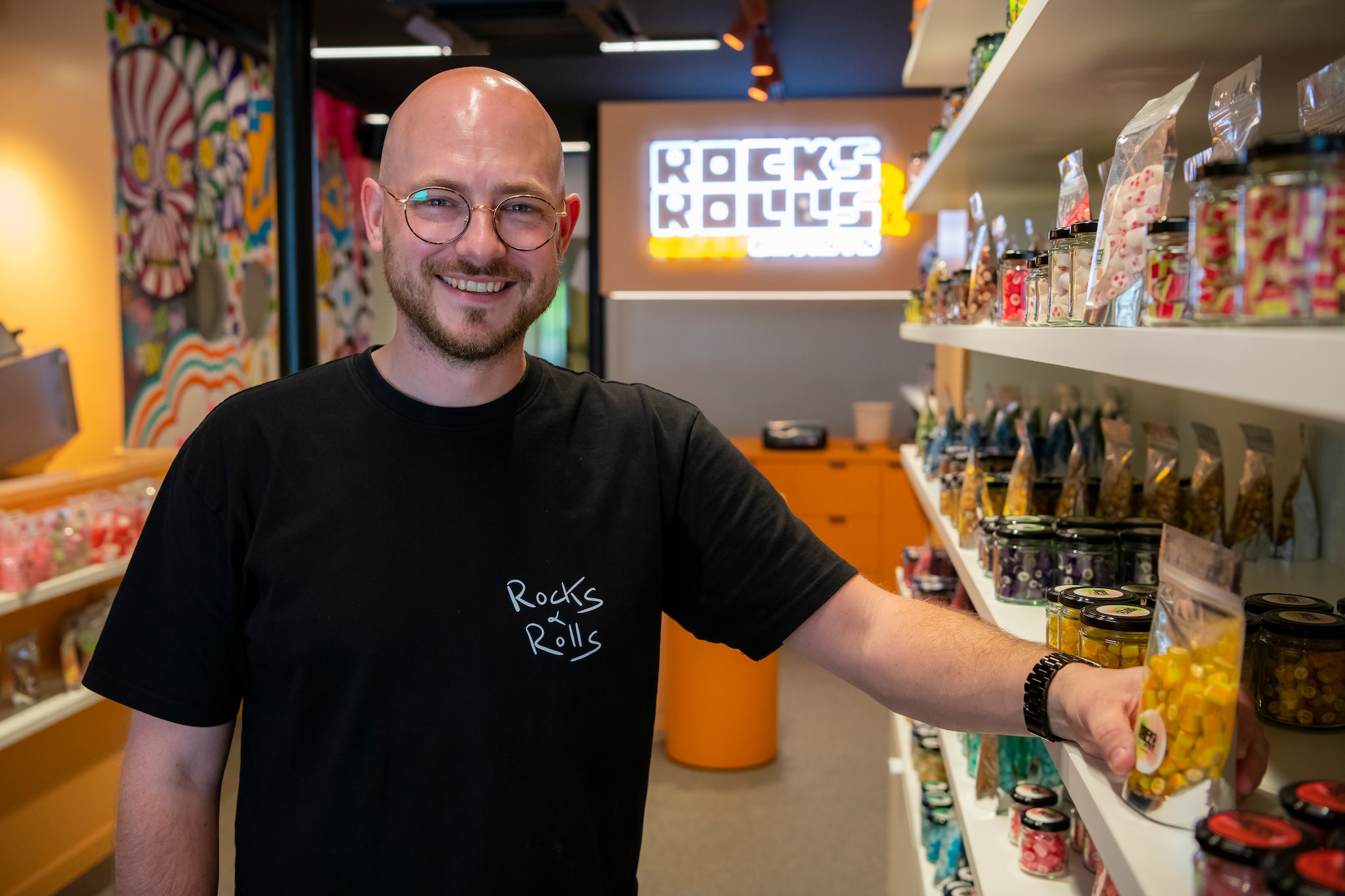 Kim Van Daele, eigenaar van Rocks & Rolls Candy Artists. Frank Peters | Kim Van Daele, eigenaar van Rocks & Rolls Candy Artists.