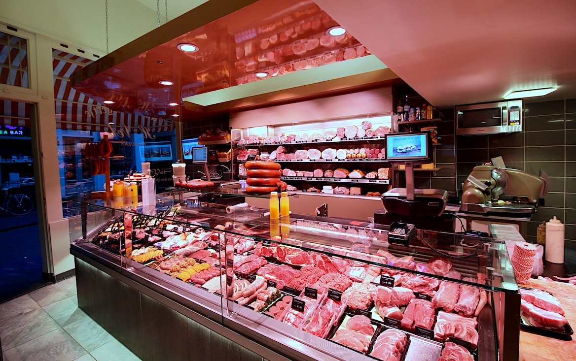 De winkel van Slagerij Vet in Amsterdam. De winkel van Slagerij Vet in Amsterdam.