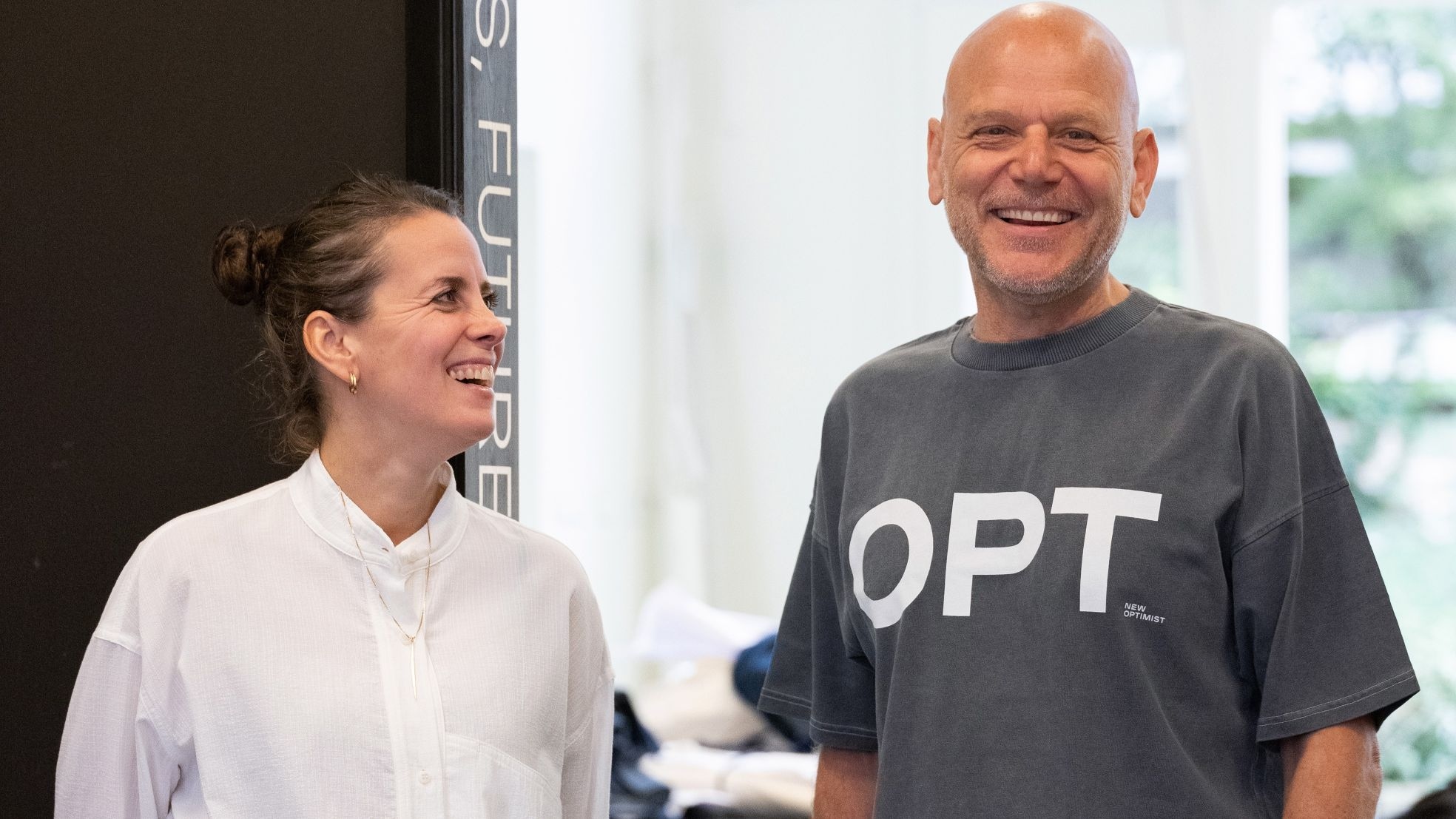 Nelleke Wegdam en Xander Slager, de oprichters van New Optimist.  Nelleke Wegdam en Xander Slager, de oprichters van New Optimist. Foto: Titia Hahne