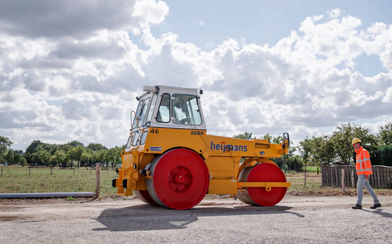 De zelfrijdende asfaltwals van Heijmans. Foto: eigen beeld De zelfrijdende asfaltwals van Heijmans. Foto: eigen beeld