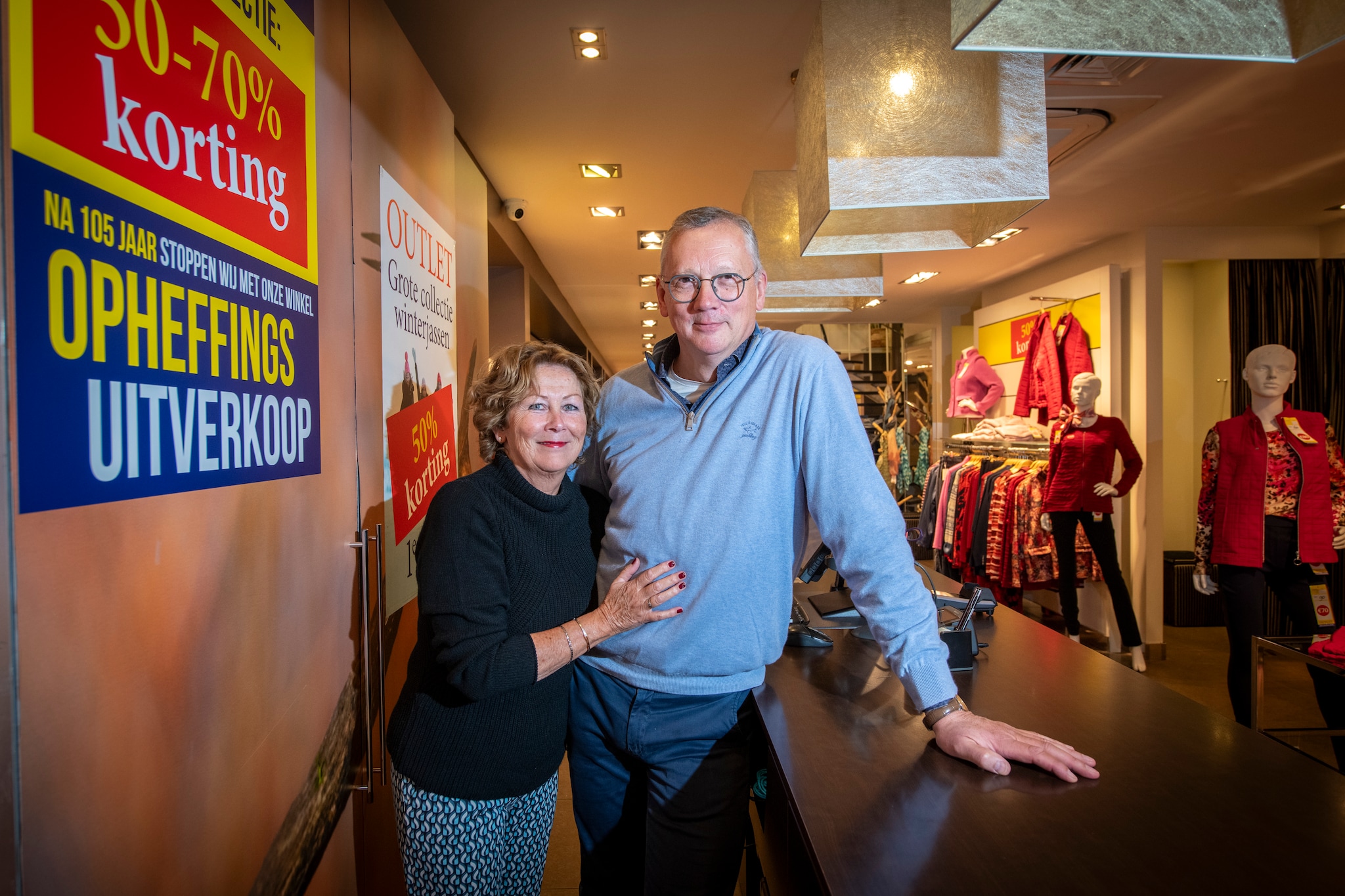 Caroline en Joop van Outlet Beermann stoppen (nu echt). Caroline en Joop van Outlet Beermann stoppen (nu echt). Foto: Maarten Sprangh