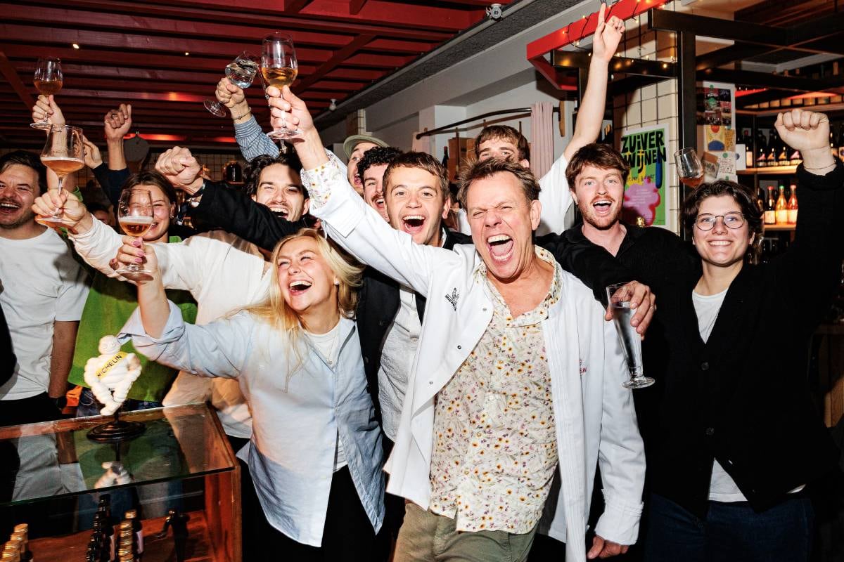 Chef-kok Merijn van Berlo viert eerste Michelinster voor zijn restaurant Choux. Foto: ANP/Ramon van Flymen Chef-kok Merijn van Berlo viert eerste Michelinster voor zijn restaurant Choux. Foto: ANP/Ramon van Flymen
