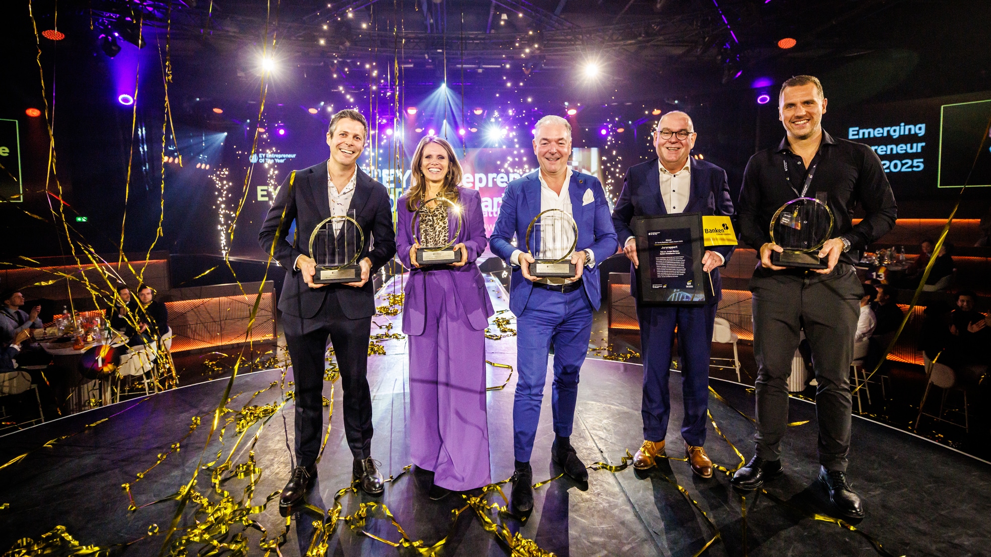 De winnaars van de EY Entrepreneur Of The Year-award. Foto: EY De winnaars van de EY Entrepreneur Of The Year-award. Foto: EY