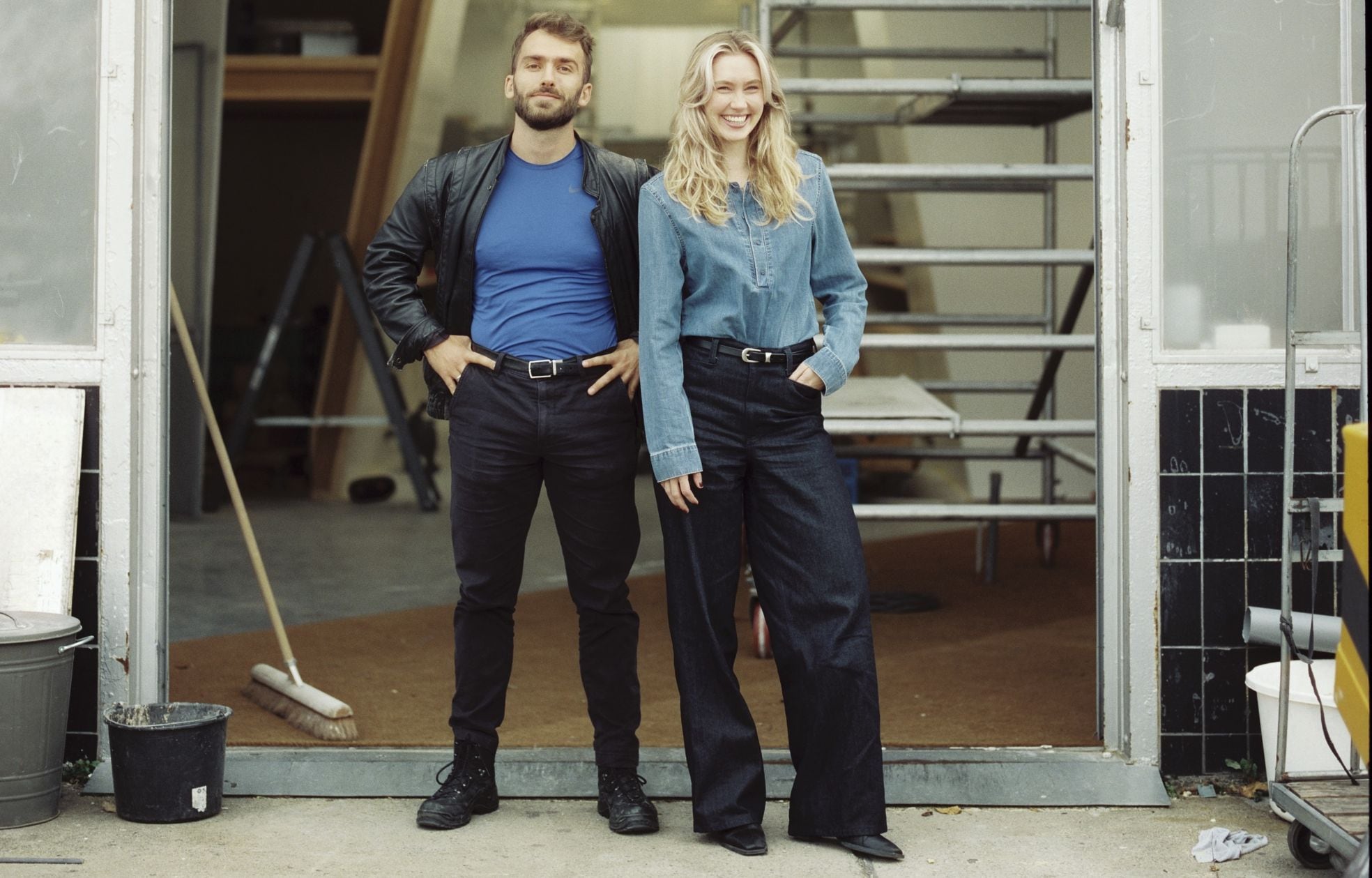 Upfront-ceo Mark de Boer met coo Sophie Dekkers voor de te openen supermarkt in Rotterdam. Upfront-ceo Mark de Boer met Sanna Wilms (ook Upfront) voor de te openen supermarkt in Rotterdam. Foto: Mark Vermeule