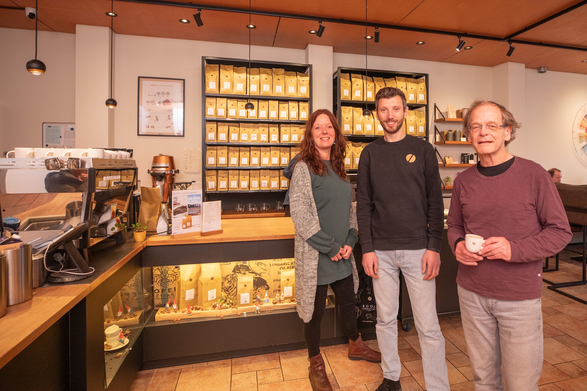 Darja Koster, Stefan Heuvelmans en Barend Boot van Boot Koffie. Foto: Caspar Huurdeman Darja Koster, Stefan Heuvelmans en Barend Boot van Boot Koffie. Foto: Caspar Huurdeman