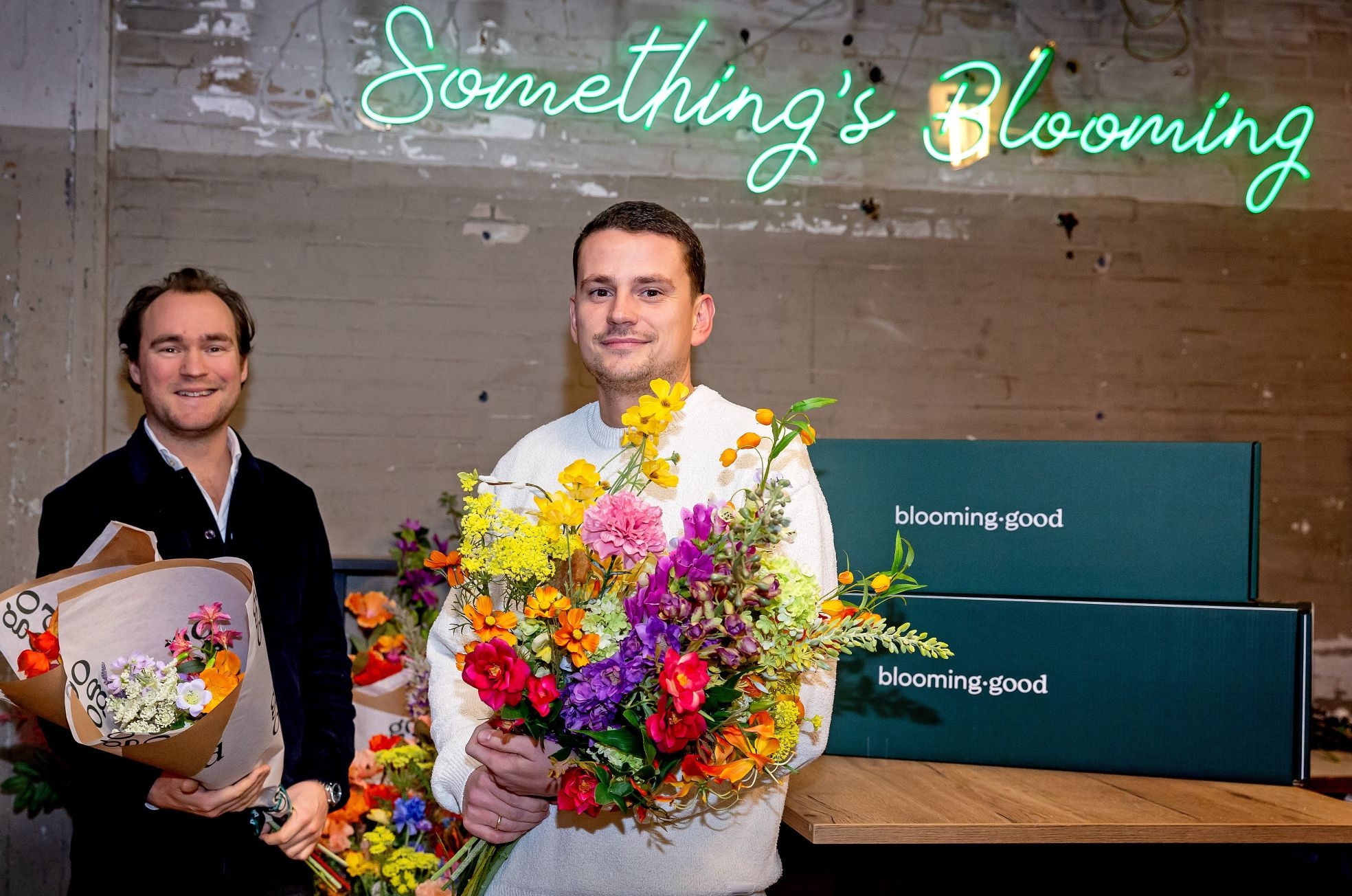 Dane ten Berge (links) en Job Smits, eigenaren van Blooming Good. Dane ten Berge (links) en Job Smits, eigenaren van Blooming Good. Foto: Bart Hoogveld