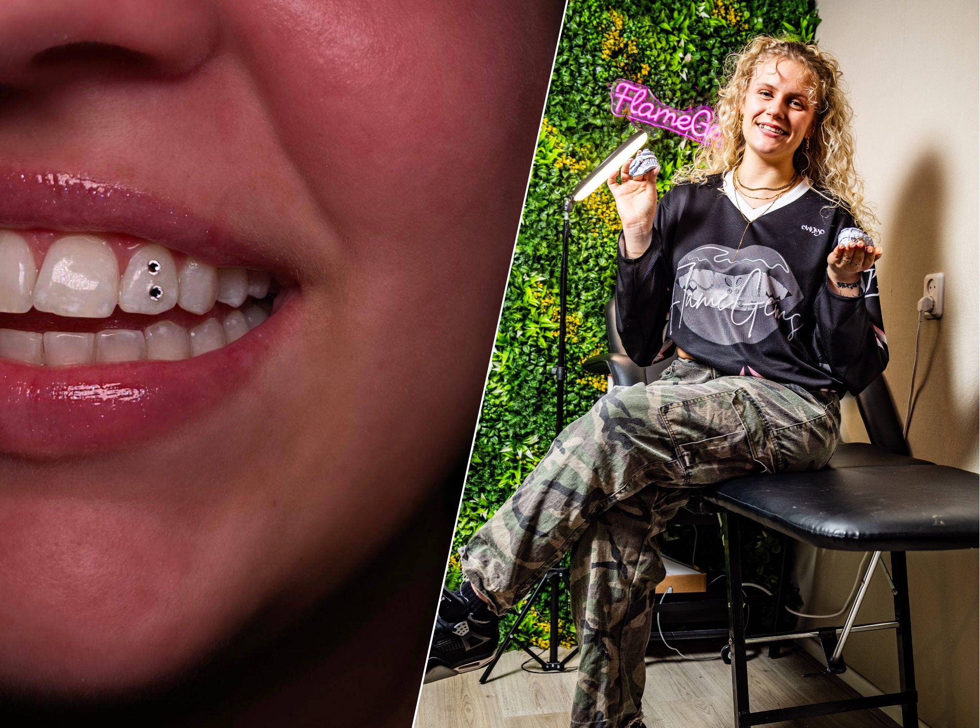 Tessa Voortman heeft een toothgemsalon aan huis. Foto: privéfoto / Jeffrey Groeneweg Tessa Voortman heeft een toothgemsalon aan huis. Foto: privéfoto / Jeffrey Groeneweg