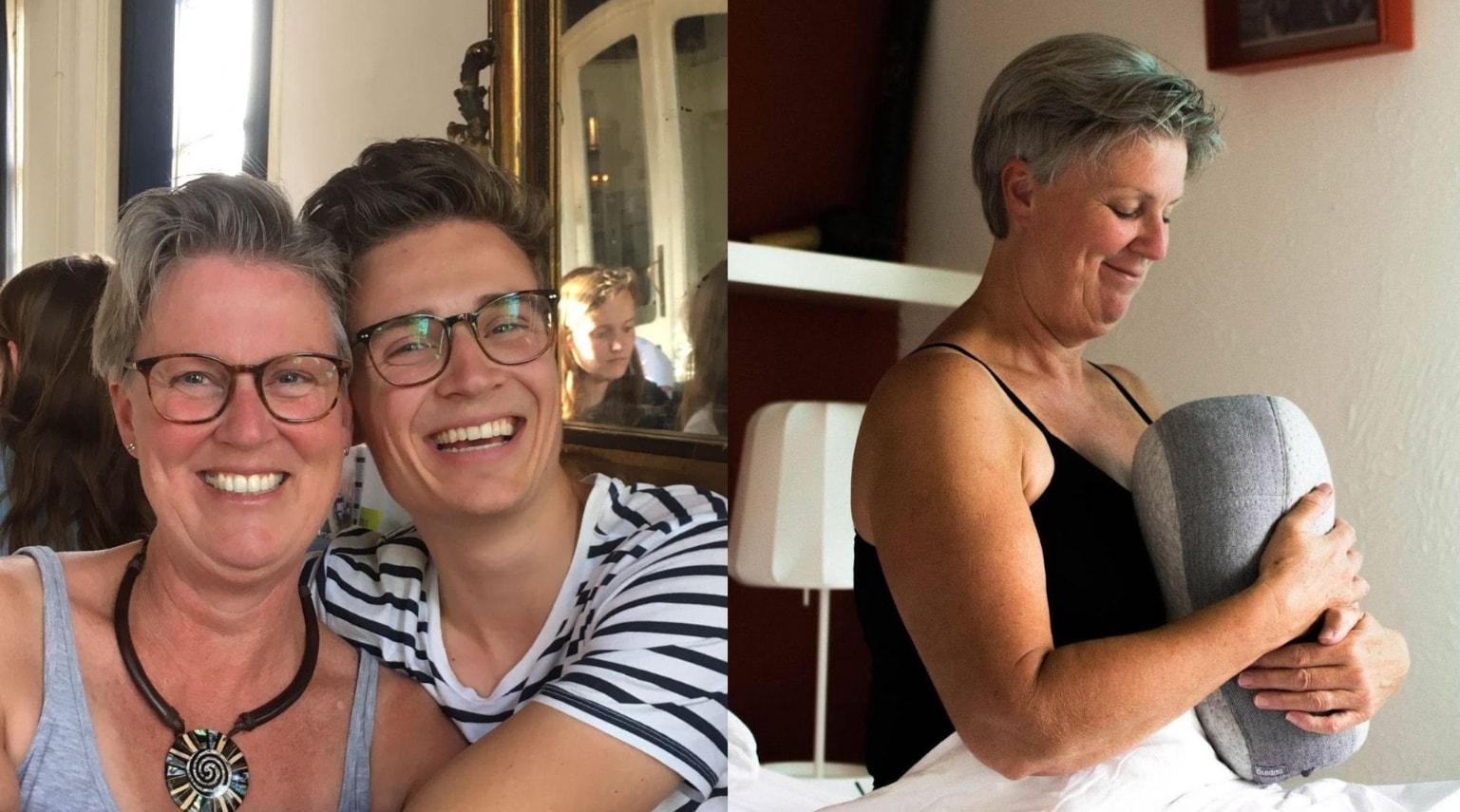 Julian Jagtenberg met zijn moeder. Julian Jagtenberg met zijn moeder. Foto: eigen beeld