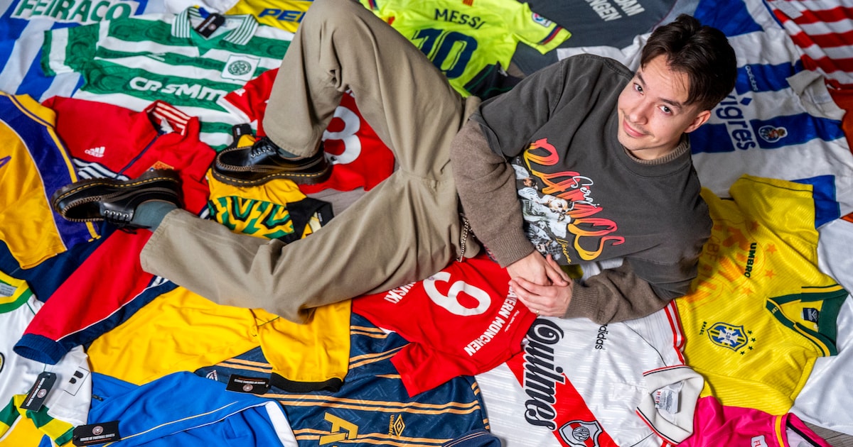 Dylan (28) ziet ‘sullige’ hobby naar miljoenenmarkt groeien: ‘Handel in vintage voetbalshirts is geë