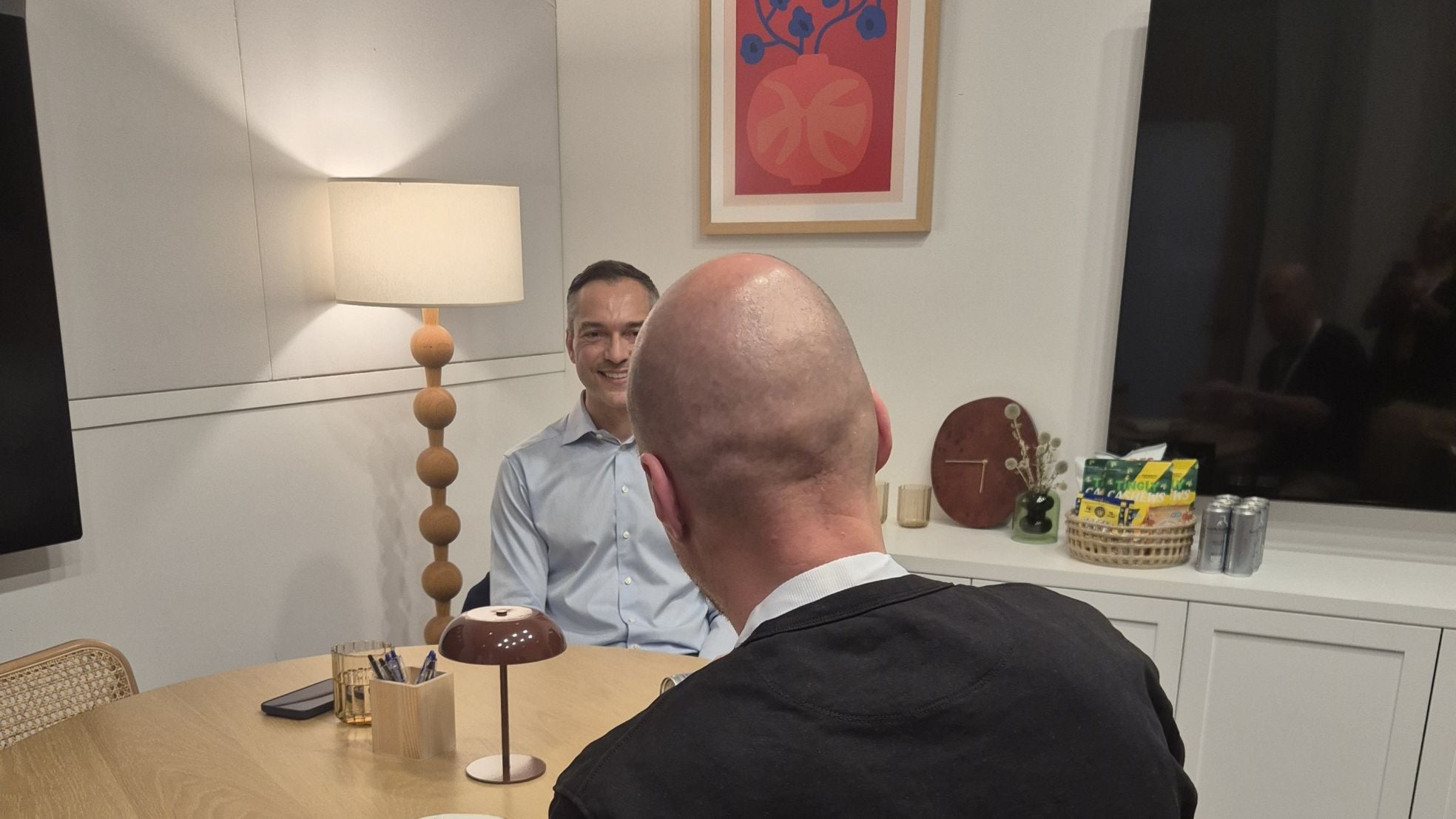 Nathan Blecharczyk in gesprek met de auteur van dit artikel. Eigen foto