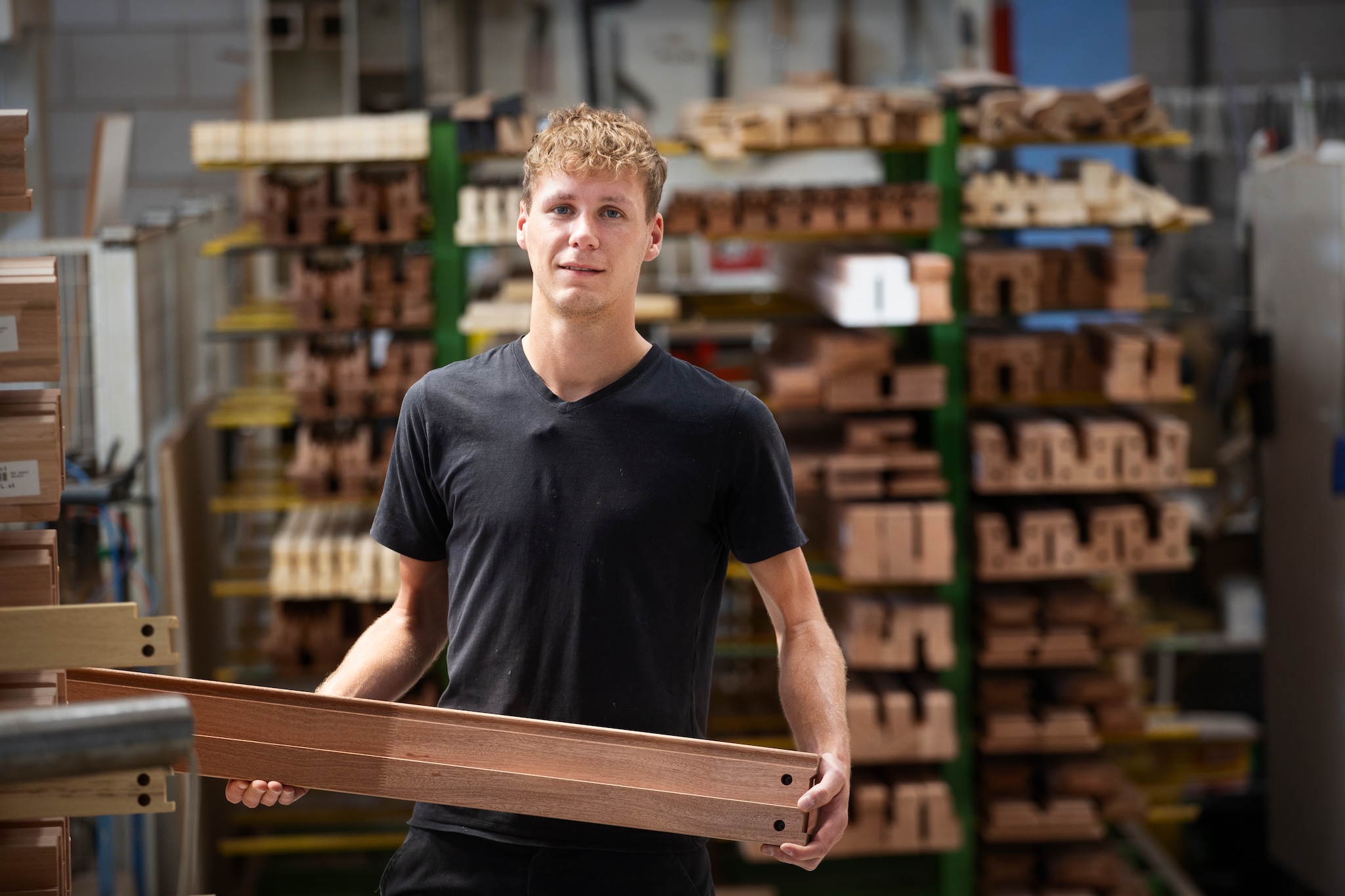 Tijn van den Berg van machinaal timmerbedrijf Van der Sangen in Beek en Donk.