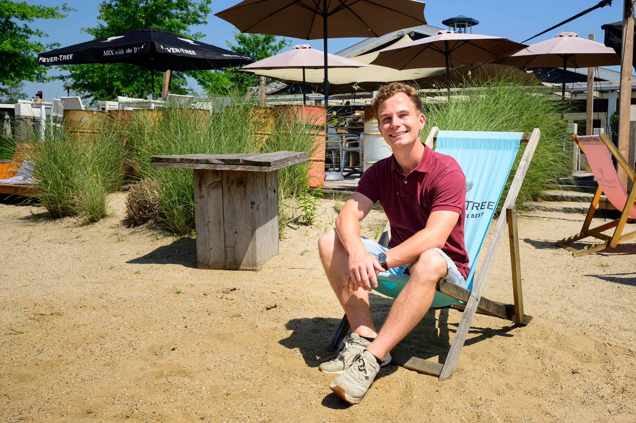 Pim bij zijn beachclubgedeelte. Foto: Stefan Roelfsema