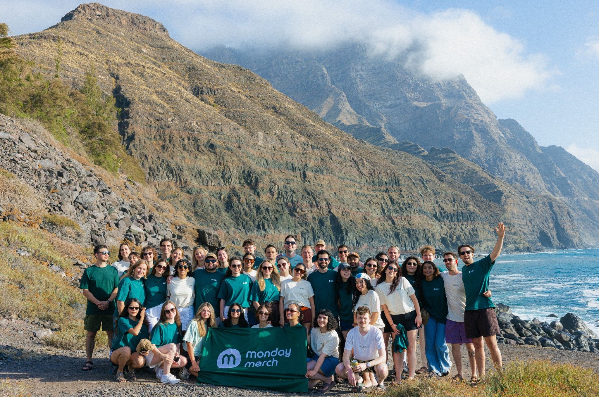 Het team van Monday Merch, eerder deze maand tijdens de workation op Gran Canaria.