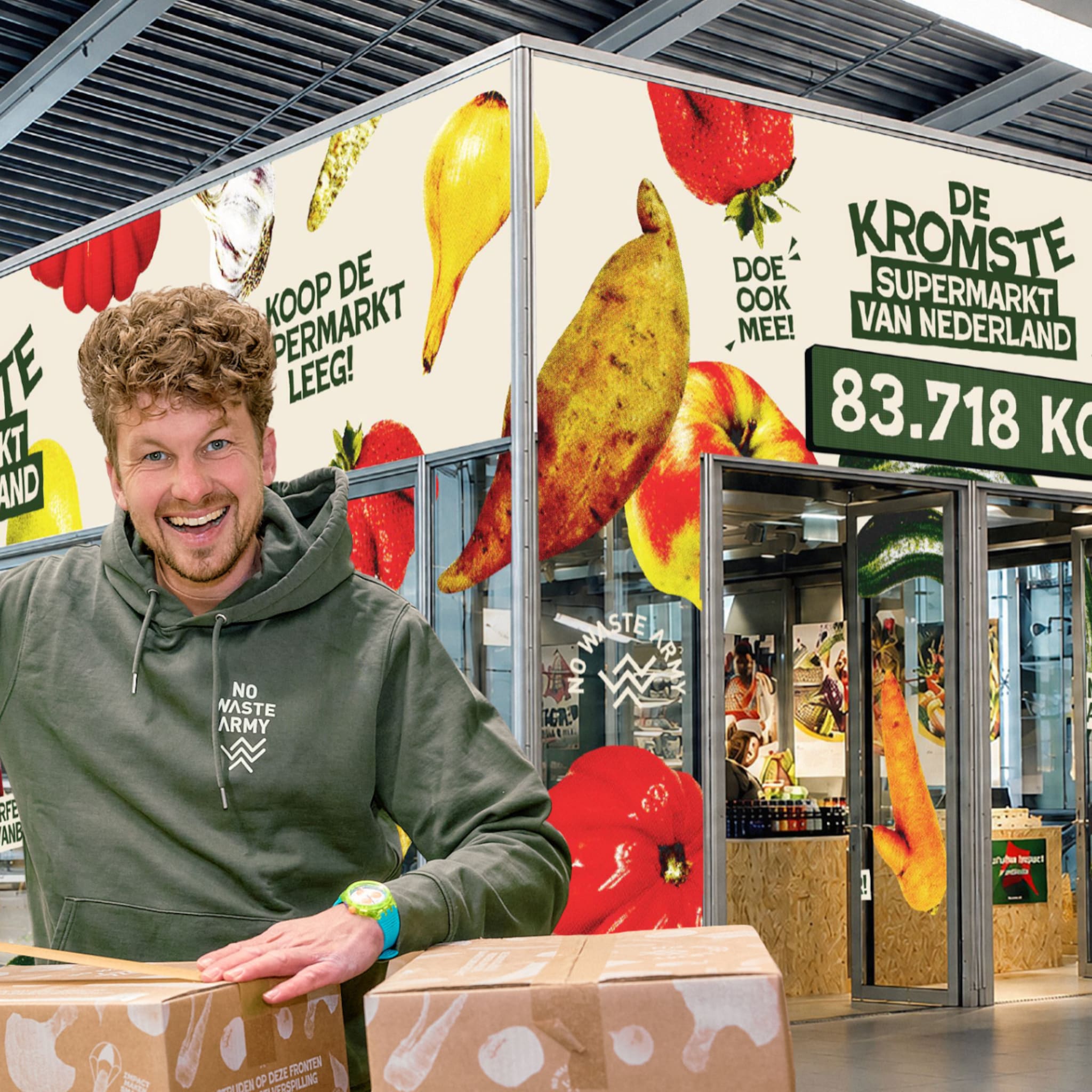 no waste army kromste supermarkt pop up utrecht centraal thibaud van der steen