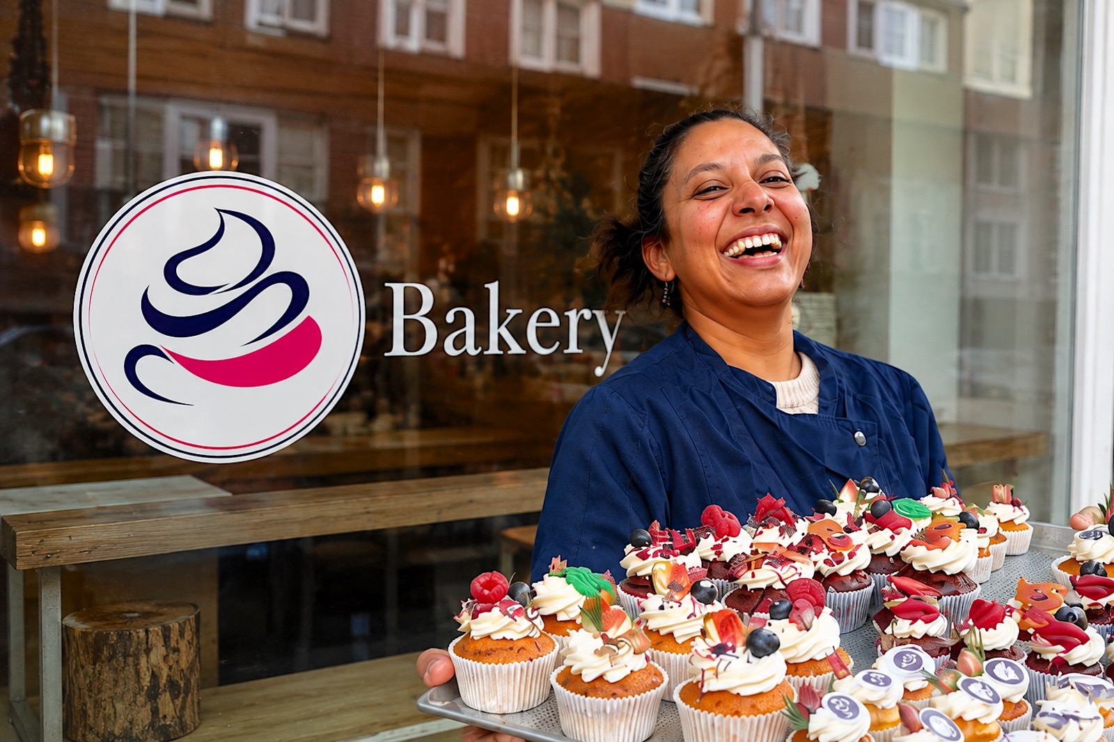 Faryel Bhailal van Amsterdam Cupcake Company voor haar bakkerij.